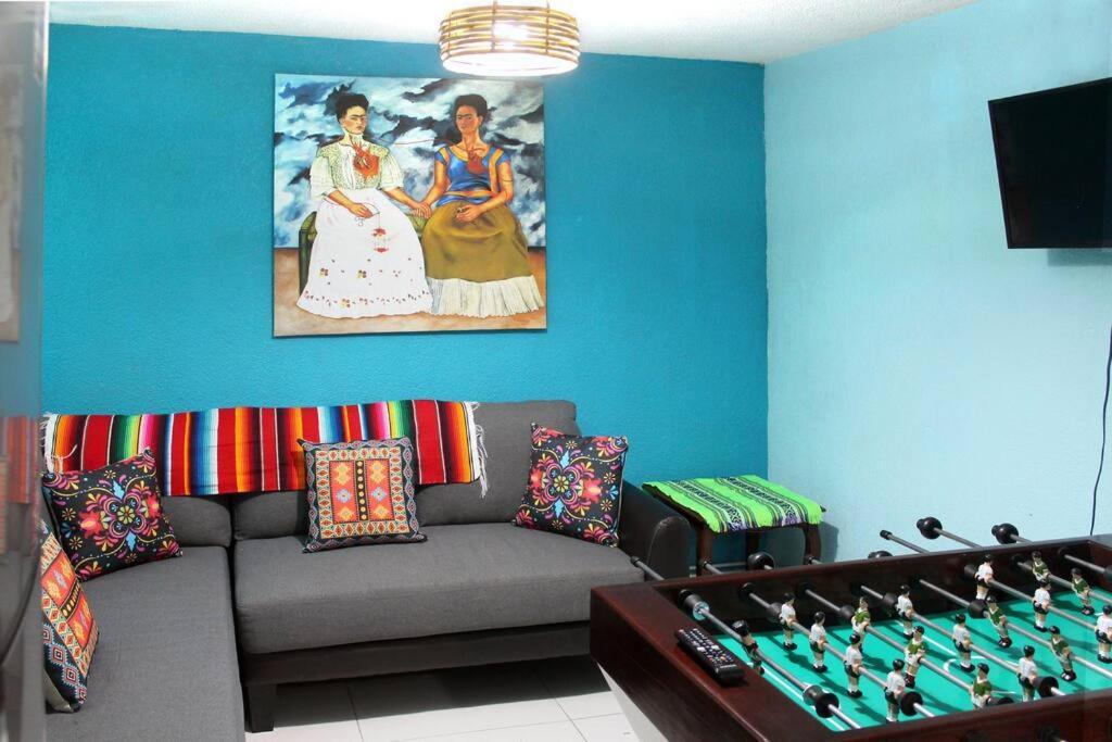 Colorida Casa Azul En Texcoco Centro Wifi Cocina Villa Texcoco de Mora ภายนอก รูปภาพ